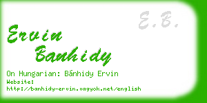 ervin banhidy business card